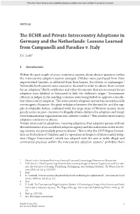 The ECHR and Private Intercountry Adoptions in Germany and the Netherlands: Lessons Learned from Campanelli and Paradiso V