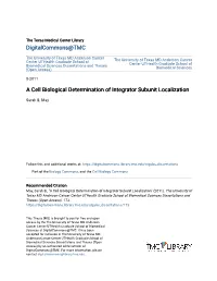 A Cell Biological Determination of Integrator Subunit Localization