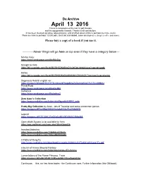 April 13 2016 This Is a Compilation of the Last 10 Pdf Threads, and the Rpg Generals Threads