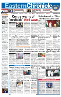 Centre Warns of 'Inevitable' Third Wave