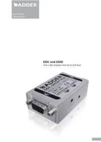 DDC and EDID How Video Displays Learned to Talk Back