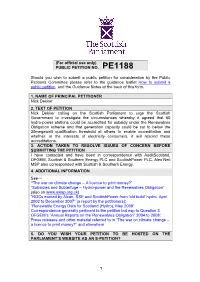 (For Official Use Only) PUBLIC PETITION NO. PE1188 Should You Wish to Submit a Public Petition for Consideration by the Public P