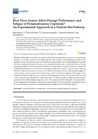 How Does Season Affect Passage Performance and Fatigue of Potamodromous Cyprinids? an Experimental Approach in a Vertical Slot Fishway