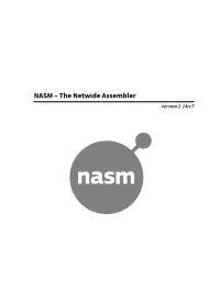 NASM – the Netwide Assembler