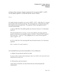 Problem Set 5 – Some Answers FE312 Fall 2010 Rahman