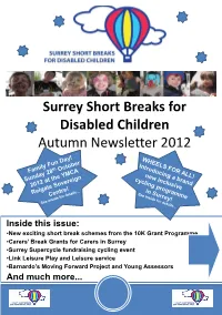 Surrey Short Breaks for Disabled Children Spring Newsletter 2012