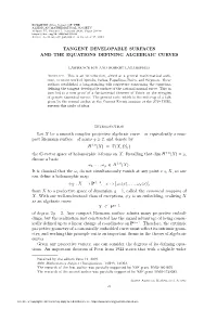 Tangent Developable Surfaces and the Equations Defining Algebraic Curves