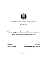 Time-Varying Networks Approach to Social Dynamics: from Individual to Collective Behavior