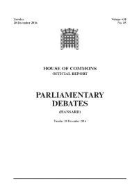 Whole Day Download the Hansard Record of the Entire Day in PDF Format. PDF File, 1.19