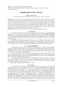Antimicrobial Activity of Ferns