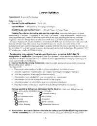 Course Syllabus