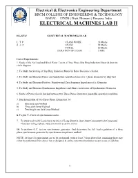 Electrical Machines Lab Ii