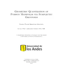Geometric Quantization of Poisson Manifolds Via Symplectic Groupoids