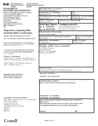Request for a Standing Offer Demande D'offre À Commandes On
