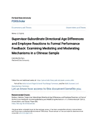 Supervisor-Subordinate Directional Age Differences And