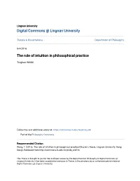 The Role of Intuition in Philosophical Practice