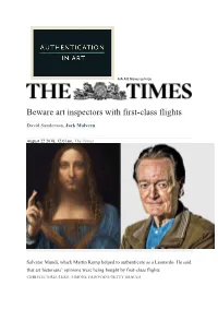 Beware Art Inspectors with First-Class Flights