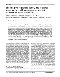 Dissecting the Regulatory Activity and Sequence Content of Loci with Exceptional Numbers of Transcription Factor Associations