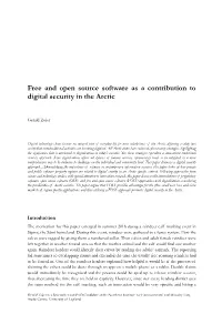 Free and Open Source Software As a Contribution to Digital Security in the Arctic