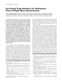 Ion Funnel Trap Interface for Orthogonal Time-Of-Flight Mass Spectrometry