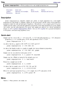 Power of the Binomial Test Is Computed Using the Binomial (Exact) Sampling Distribution of the Test Statistic