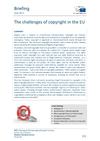 The Challenges of Copyright in the EU