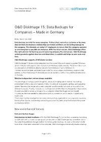 O&O Diskimage 15: Data Backups for Companies