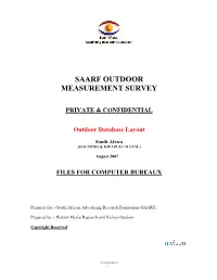 SAARF OHMS 2006 Database Layout