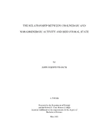 The Relationship Between Cholinergic and Noradrenergic Activity and Behavioral State