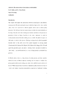 1 Asdatown: the Intersections of Classed Places and Identities. Dr. B