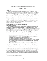 Caltrans Evolving Seismic Design Practice