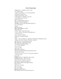 Field of Membership Codes