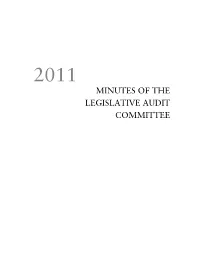 Minutes of the Legislative Audit Committee