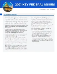 2021 Key Federal Issues