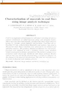 Characterization of Macerals in Coal Fines Using Image Analysis Technique