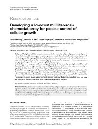 Developing a Low-Cost Milliliter-Scale Chemostat Array for Precise Control of Cellular Growth