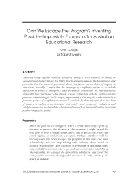 Inventing Possible~Impossible Futures In/For Australian Educational Research