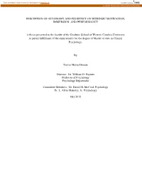 Perception of Autonomy and Its Effect on Intrinsic Motivation, Immersion, and Performance