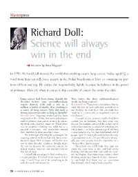 Richard Doll: Science Will Always Win in the End