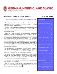 Scandinavian Studies Newsletter, Fall 2017 Volume XX, Issue 1