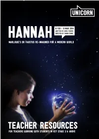 Teacher Resources for Teachers Working with Students in Key Stage 3 & Above Hannah Resource Pack