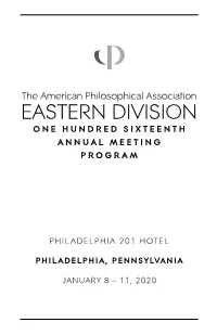 2020 APA Eastern Division Meeting Program