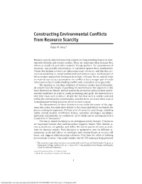 Constructing Environmental Conflicts from Resource Scarcity