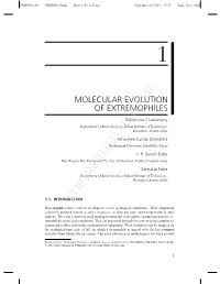 COPYRIGHTED MATERIAL Extremophiles Have Evolved to Adapt to Severe Geological Conditions