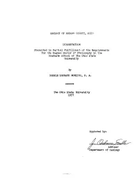 Department of Geology TABLE of CONTENTS