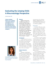 Evaluating the Limping Child: a Rheumatology Perspective