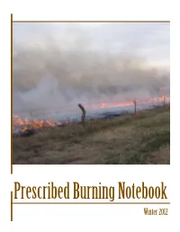 Prescribed Burning Notebook Winter 2012 Table of Contents