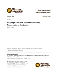 Re-Cycling the Menstrual Cycle: a Multidisciplinary Reinterpretation of Menstruation