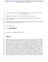 Spatial Analysis of American Eel (Anguilla Rostrata)