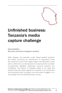 Tanzania's Media Capture Challenge